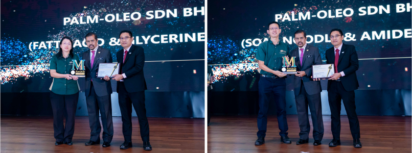 Ms Lim Fong Nee and Dr. Liew Weng Hui received the MSOSH trophy and plaque - KLK OLEO